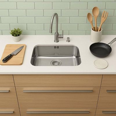 Cuba em Aço Inox Alto Brilho para Embutir Pia Cozinha 25,5L Retangular Tramontina Lavínia 56BL