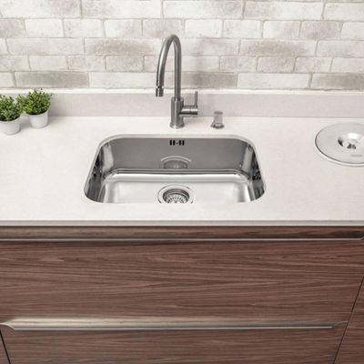 Cuba em Aço Inox Alto Brilho para Embutir Pia Cozinha 25,5L Retangular Tramontina Lavínia 56BL