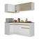 Armário De Cozinha Compacta De Canto Com Rodapé Veneza Multimóveis V2091 Branco/dourado Branco/dourado