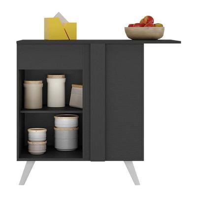 Balcão Cozinha De Canto 1 Porta Mp3743.898 Preto/branco