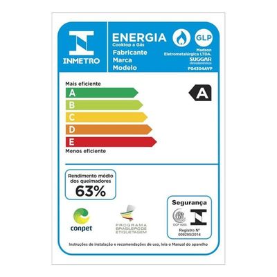 Fogão De Mesa Cooktop 4 Bocas Vidro Preto à Gás Fg4304avp Bivolt