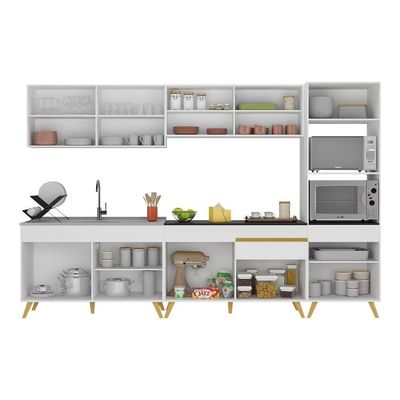 Cozinha Completa 5 Peças Com Armário E Balcão Branca