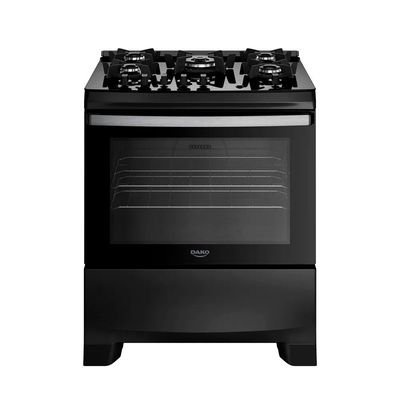Fogão Dako Supreme Glass 5 Bocas com Mesa de Vidro e Tripla Chama Preto / Bivolt