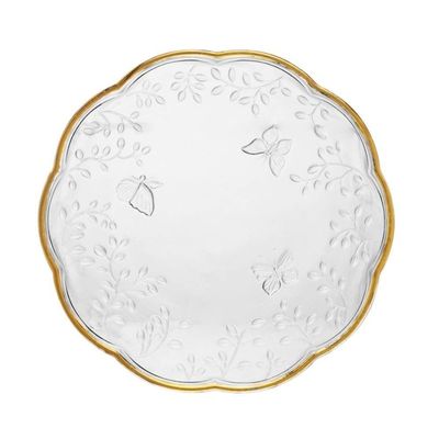 Aparelho De Jantar 12 Peças New Butterfly Com Fio De Ouro Cristal Ecológico Lyor