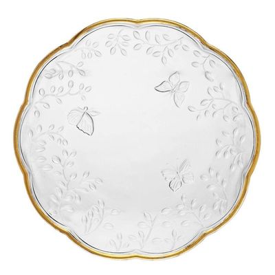 Aparelho De Jantar 12 Peças New Butterfly Com Fio De Ouro Cristal Ecológico Lyor