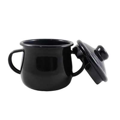 Açucareiro Esmaltado Preto 380 Ml Ewel