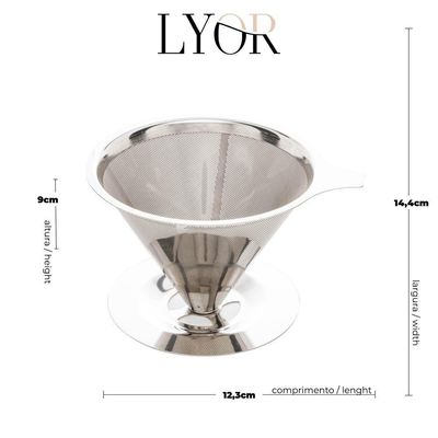 Filtro Para Café De Aço Inox N°102 14,5 X 9 Cm Lyor