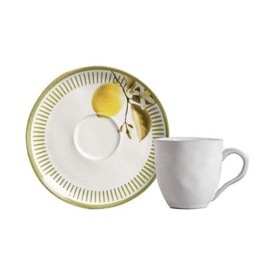 Conjunto De Xícara De Cafezinho Com Pires 06 Peças Bio Lemon Porto Brasil