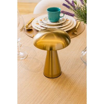 Luminária De Mesa Led 3 Tons Usb Mushroom/cogumelo Dourada Lyor