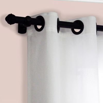 Kit Varão para Cortina Slim Bella Arte Prata Fosco 300x2,8cm