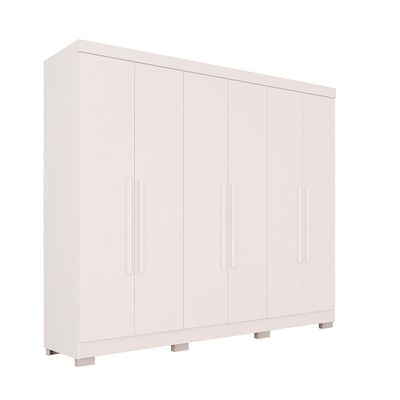 Guarda Roupa Casal Recife 06 portas e 2 gavetas Sallêto Branco