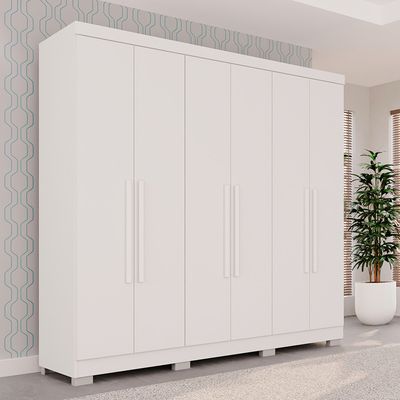 Guarda Roupa Casal Recife 06 portas e 2 gavetas Sallêto Branco