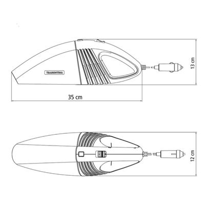 Aspirador de Pó Portátil para Carros 12V 60W Escova e Bocal Prolongador Tramontina Vermelho Limpeza