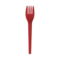 Garfo Strawplast para Sobremesa com 50 Unidades Vermelho