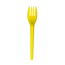 Garfo Strawplast para Sobremesa com 50 Unidades Amarelo