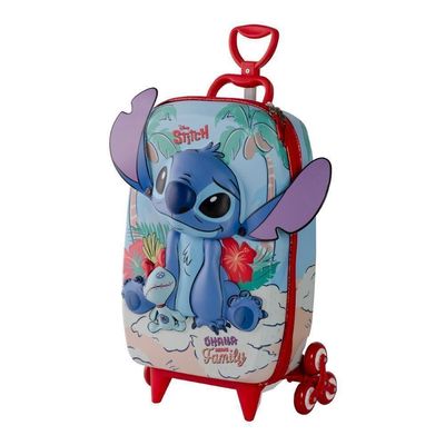 Mochila De Rodinhas 3d Maxtoy Stitch Praia Vermelho