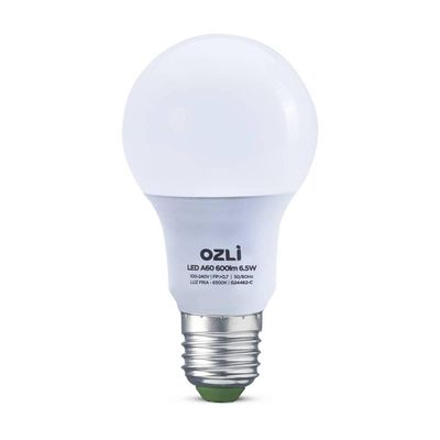 Kit C/ 10 Lampadas Led 6,5w A60 3000k E27 Bivolt Branco Quente