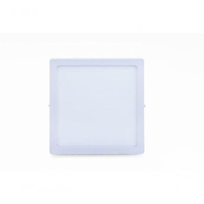Plafon Led Sobrepor 18w Quadrado 3000k Branco Quente Bivolt - Kit Com 5 Un.