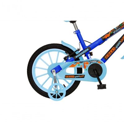 Bicicleta Dinos Spinossauro Aventuras, Aro 16, Quadro 12, Com Freios V-brake, Com Rodas De Apoio E Capa Corrente