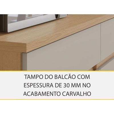 Balcão Cozinha Nesher Realeza C/ 2 Portas 2gavs 120cm Carvalho/titânio