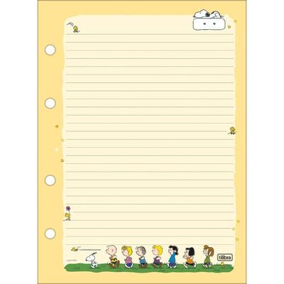Refil Tiliflex Para Caderno Argolado Colegial Snoopy 80 Folhas Tilibra Modelo 2