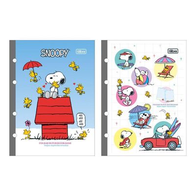 Refil Tiliflex Para Caderno Argolado Colegial Snoopy 80 Folhas Tilibra Modelo 2
