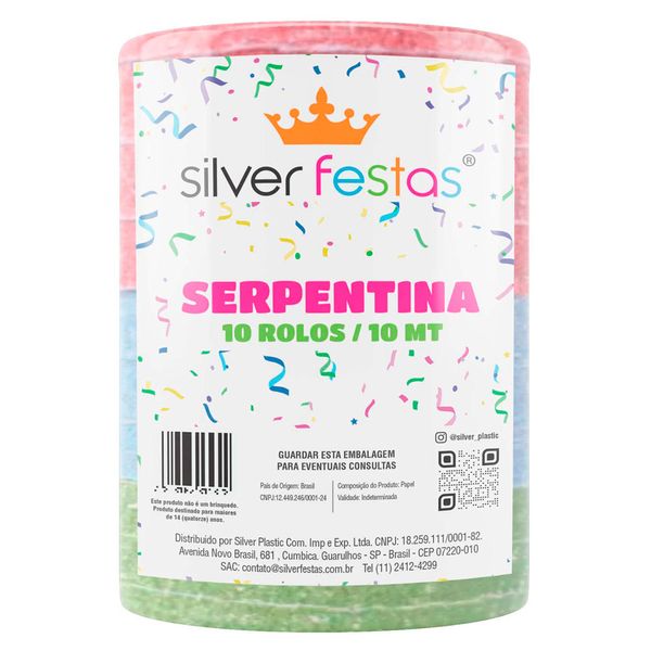 Serpentina Carnaval Silver Plastic 10m Serpentina Carnaval Silver Plastic 10m