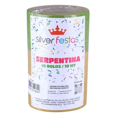 Serpentina Carnaval Silver Plastic 10m