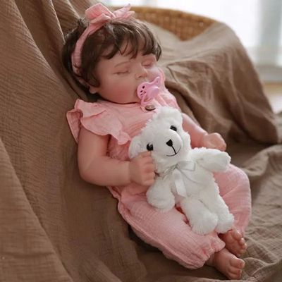 Bebê Reborn Menina, Fofa, Super Realista, Corpo De Pano, Cabelo Implantado Fio A Fio