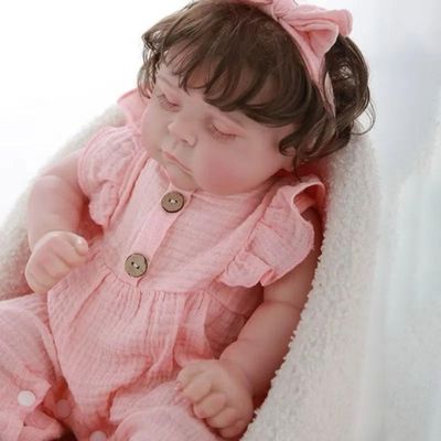 Bebê Reborn Menina, Fofa, Super Realista, Corpo De Pano, Cabelo Implantado Fio A Fio