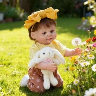 Bebê Reborn 48cm Menina Corpo De Silicone Realista Pintado