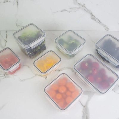 Conjunto De Potes Organizadores De Geladeira Click Retangular 6 Peças Transparente Ou