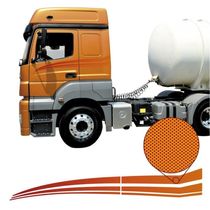 Kit Adesivo Faixas Par Mb Axor 1933 2544 2644 2041 2536 2019 Laranja Laranja