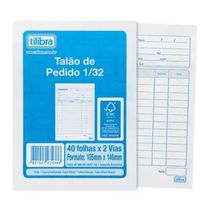 Talão De Pedido 1-32 Pequeno 40x2 Vias 80 Folhas Tilibra Com 10 Unidades