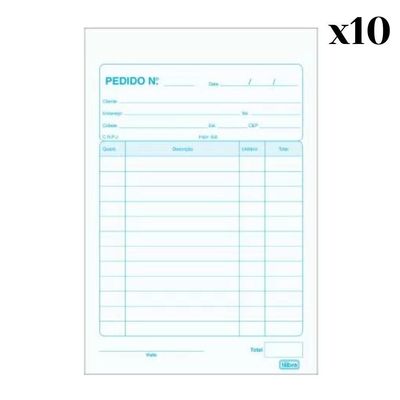 Talão De Pedido 1-32 Pequeno 40x2 Vias 80 Folhas Tilibra Com 10 Unidades