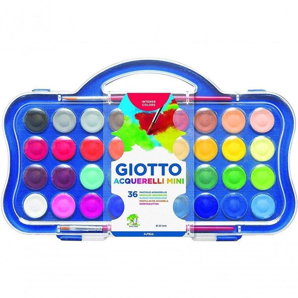 Aquarela Em Pastilha Acquarelli Mini 36 Cores Giotto