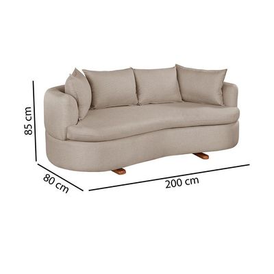 Sofa 4 Lugares Veludo M-204 2m Living Estofados Martins Veludo Bege