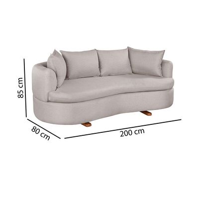 Sofa 4 Lugares Veludo M-204 2m Living Estofados Martins Veludo Creme