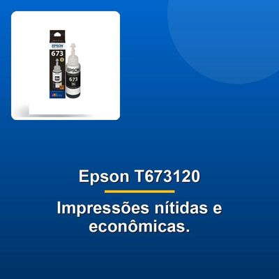 Refil Tinta Epson Preto T673120