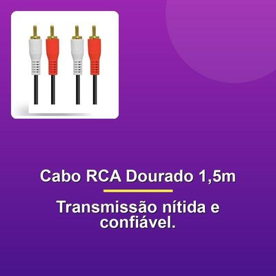 Cabo 2 Rca X2 Rca Dourado 1,5 Metros