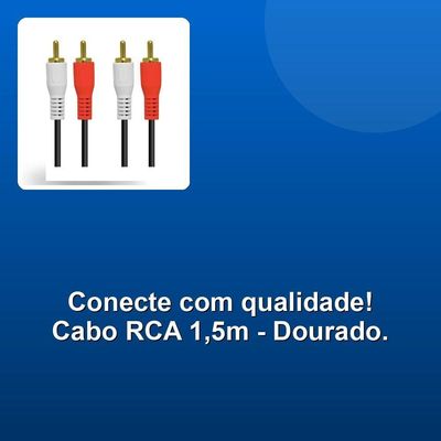 Cabo 2 Rca X2 Rca Dourado 1,5 Metros