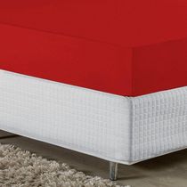 Lençol Com Elástico King Nobre 1 Peça 30cm De Altura Malha 100% Algodão - Vermelho