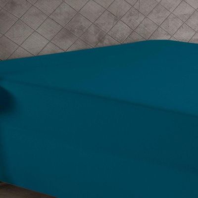 Lençol Com Elástico Casal Nobre 1 Peça Luva De Box 55cm De Altura Malha 100% Algodão - Petróleo