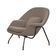 Poltrona Womb Chair Com Puff Base Preta Linho Bege