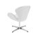 Poltrona Swan Couro Natural Branco Base Alumínio Giratória