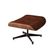 Poltrona Para Leitura Charles Eames Couro Com Puff Base Aluminio Marrom