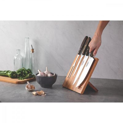 Jogo para Churrasco Tramontina com Laminas em Aço Inox e Cabos em Madeira Polywood Castanho 5 Peças