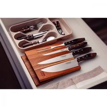 Jogo para Churrasco Tramontina com Laminas em Aço Inox e Cabos em Madeira Polywood Castanho 5 Peças