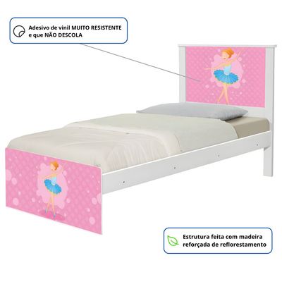 Cama Solteiro Infantil 195x96cm para Quarto Personagens Bailarina K02 - D'Rossi