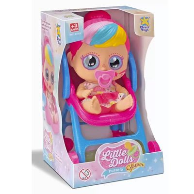 Boneca Little Dolls Glitter Carrinho de Passeio - Divertoys